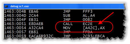 A fragment of assembly language.