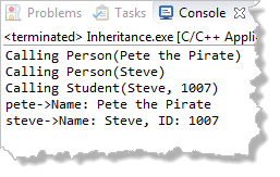 Using the overridden toString member function.